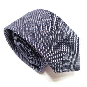 WRK Necktie Silver & Black Tweed Pattern Men's Silk Blend Neck Tie Skinny